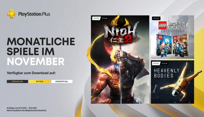 PS-Plus November: Nioh 2 en LEGO Harry Potter komen eraan