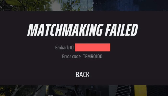 The Finals: Fixing Error Code TFMR0100